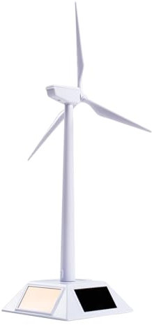 Jadeshay Mini Eolienne Modèle de Moulin à Vent à Énergie Solaire Kit Assemblé Modèle de Moulin à Vent à Énergie Solaire de Bureau pour Outil D'enseignement des Sciences