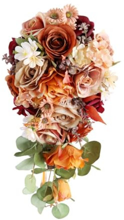 Fenteer Hochzeitsstrauß, Kunstblumenstrauß, lebensechte Dekoration, romantischer Boho-Brautjungfernstrauß, Brautstrauß zum Werfen für die Brautjungfer