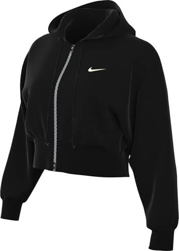 Nike Sportswear Phoenix HJ0940-010 Veste à capuche courte en polaire pour femme Noir/voile Taille 2XL