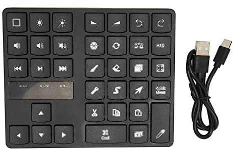 Teclado numérico inalámbrico de 35 teclas, portátil Mini BT 5.0 Recargable Delgado Teclado numérico externo Entrada de datos for computadora portátil, computadora de escritorio, PC, computadora portát