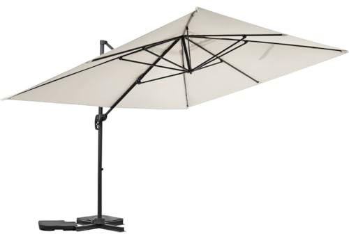 Parasol Jardin déporté en Aluminium Sky 4 - 3 x 4 m - Ecru