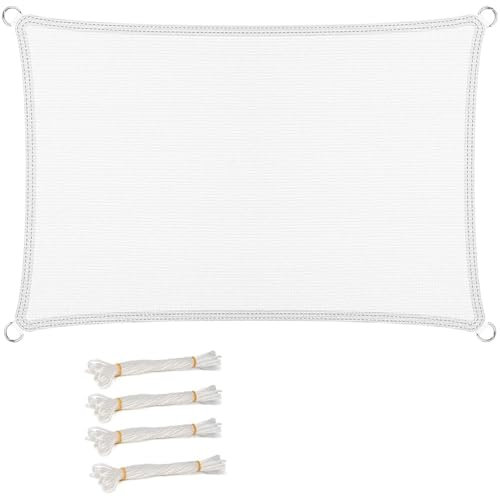 Rete Ombreggiante Protezione Solare 60 x 600 cm, Protezione Solare e Uv, Antistrappo, Traspirante, Antivento, Rete Ombreggiante Vele Parasole, per Balcone, Terrazza, Bianco