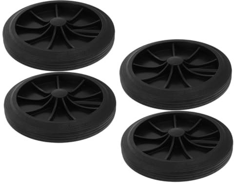 Mikikit Roues De Rechange pour Poubelle Extérieure 4 Pièces Petit Caoutchouc Silencieux Remplacement Roues Bac à Ordures Usage Urbain Facile Installation Solide