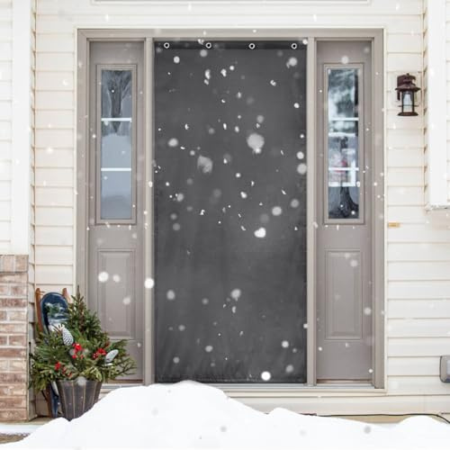 BTTO Rideau de Porte Thermique Isolant Anti Froid et Chaleur, Rideau Porte Entrée Occultant Imperméable Protection Contre Le Froid et Le Vent, Rideaux Phonique Anti Bruit, 1 Pièce, L100x H210cm, Gris