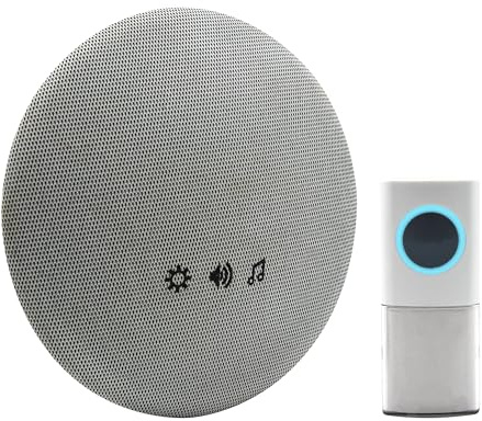 Uni-Com Extra Loud Wireless Door Chime – Portable Doorbell, 98dB Output, Extensive 200m Operating Range, 30 Different Chimes, Volume Control, Blue LED Chime Alert, 3 Operating Modes & Memory Feature