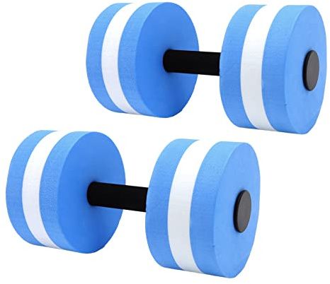 Garosa EVA Water Floating Dumbbell, Lätt Yogahantel för Styrketräning i Pooler, 5,9 X 10,6 Tum Färgglada Simstänger för Vattenaerob Träning och Fitness (Blå)