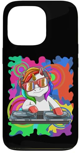 Custodia per iPhone 13 Pro Rave Unicorn Dj Musica Edm Techno Party Vibes