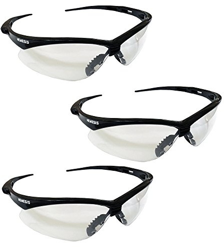 Gafas de seguridad Nemesis, marco negro, lente transparente