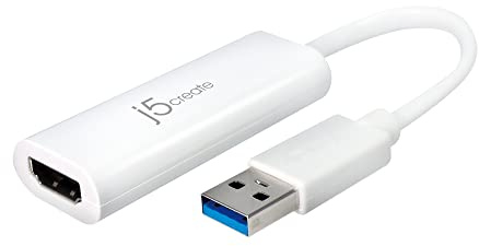 j5create USB Typ A zu HDMI Multi-Monitor Adapter | Unterstützt 1080p 2048 x 1152 @ 32 bits | USB 3.0 mit 2.0 Unterstützung | Kompatibel mit Mac & Windows (JUA254)