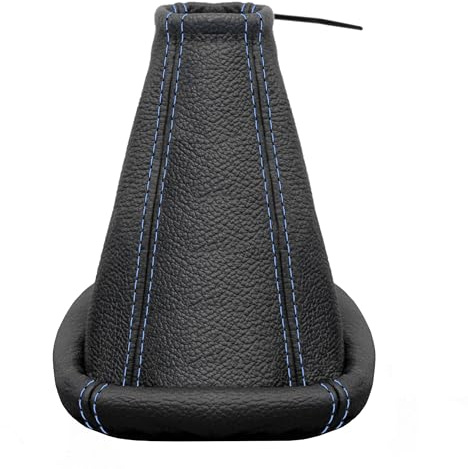 Schaltsack für Opel Corsa C - Bj. 2000-2006 - aus echtem Leder - Schwarz - Blau - Schaltmanschette - Manschette für Gangschaltung - Schalthebelmanschette für Schaltgetriebe - Echtleder - A0002-2