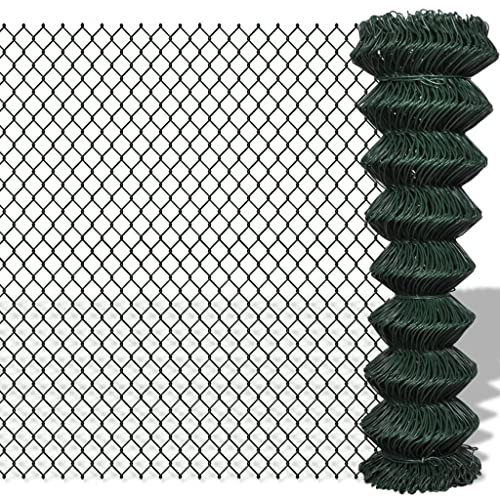 vidaXL Patio Outdoor 4' 9 x 82' Chain Link Fence Roll Steel Wire Mesh Garden Border