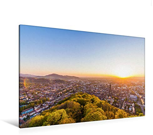 Premium Textil-Leinwand 120 x 80 cm Quer-Format Blick vom Schlossberg auf Freiburg im Breisgau | Wandbild, HD-Bild auf Keilrahmen, Fertigbild auf hochwertigem Vlies, Leinwanddruck von Werner Dieterich