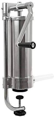 Zelsius | Macchina per riempire salsicce professionale in acciaio inox + quattro diversi tubi di riempimento | insaccatrice, pressa per salsicce, macchina con cambio a due velocità (3 Litro, argento)