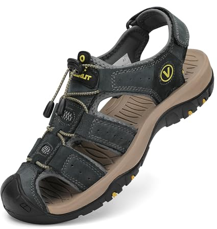 FLARUT Sandaler Herr Bekväma Sportsandaler Sandaler Med Stängd tå för Män Trekking Strand Justerbara