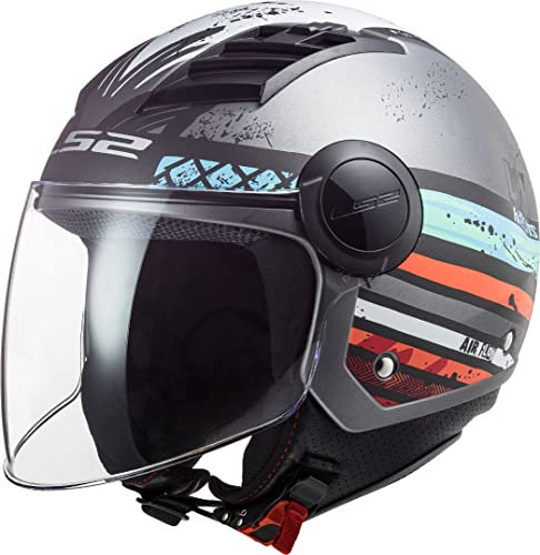 LS2, Casque jethelm Airflow ronnie matt blaugrau, S