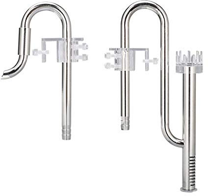MiOYOOW Aquarium Wasseroberfläche Skimmer, Aquarium Filterrohr Edelstahl Zufluss Abfluss Rohre für Aquarium Planted Tank 12 / 16mm