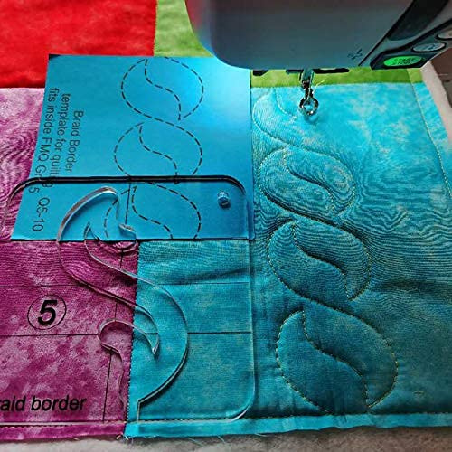Free Motion Quilting Lineal Vorlage Set für Haushaltsnähmaschine (Zopfrandschablone)