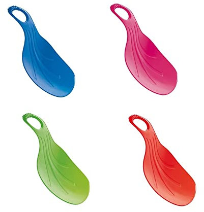 NEUSTANLO 4 Stück Porutscher Schneeflitzer Schneerutscher Po Rutscher Schlitten Bob mit Handgriff farblich Sortiert Edition 2