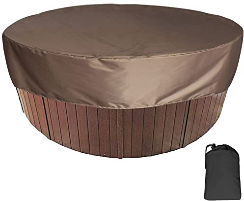 XVBVS Whirlpool-Abdeckung Runde SPA Whirlpool-Schutzabdeckungen wasserdichte UV-beständige Staubdichte Gartenmöbel-Abdeckung mit Elastischem Seil für Outdoor-SPA-Badewanne- Brown || 190 * 30cm