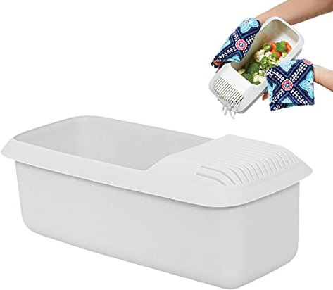 vincente Vaporizador de microondas - Cocedor de Pasta con colador, Bote de Pasta Resistente al Calor, Recipiente de Comida, Apto para Verduras, Pescado, Fideos, Espaguetis y una Cocina más Saludable
