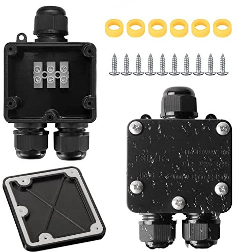 Zhongtou 2 Pièces Boite de Derivation Etanche Exterieur Boîte Etanche IP68 3 Voies Boite Derivation Etanche Mini Boite de Jonction, pour Raccordement Etanche de Lampes Extérieures ou de Câbles
