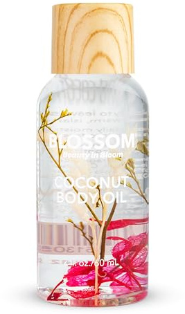 Blossom Dry Body Oil with Real Flowers, Red, Coconut, 2 fl oz (60 ml)