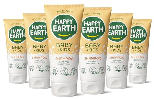 Happy Earth Shampoo per Bambini - Per Bambini - 100% Ingredienti Naturali & Vegani - Senza Sapone - 200 ML