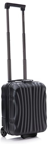 R.Leone Valigia 40x30x20cm Trolley Bagaglio a Mano Wizzair Vueling 2 Ruota in ABS 20374FR (Nero, 40X30X20cm 2Ruota)