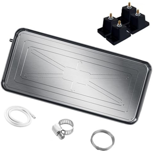 DJJYCTNM Window AC Drip Pan, Stainless Steel Tray Water Collector Pad, Drain Fitting Kit with Condensing Drain Pipe, For Universal Split Air Conditioner Heat Pump Systems ( Color : 100*47cm/40*19in ,