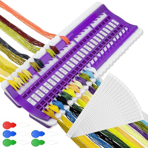 50 Positionen Floss Organizer, Garn Organizer Sticken, Lila Sticken Organizer, Embroidery Yarn Organizer