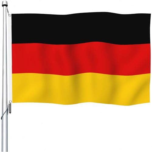 Aoihrraan Deutschland Flagge 80x120cm Doppelseitige Lebendige Farben Deutsche Flaggen Für Draußen Feiern Haus Garten Veranda Dekor Nationalflaggen Mit 2 Robusten Ösen Maschine Genäht 100% Polyester