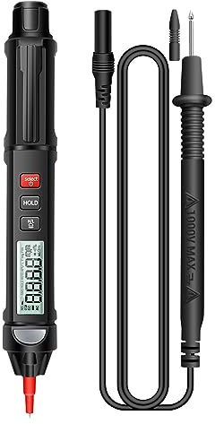 Irfora A3007 Pen Multimeter 6000 Zähler Digital Multimeter Meter Tester mit LCD-Display Hintergrundbeleuchtung Taschenlampe NCV Auto-Off Mehrere Zubehörteile für Spannungsstromwiderstand