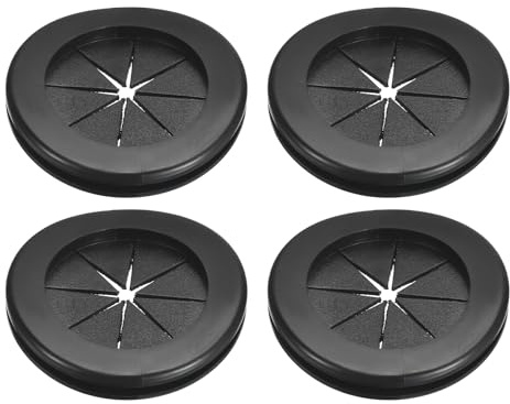 QUARKZMAN 4 beccucci in gomma rotondi, 1-5/8 (42 mm) ID 2(50 mm), foro doppio firewall, passacavo elettrico, colore nero