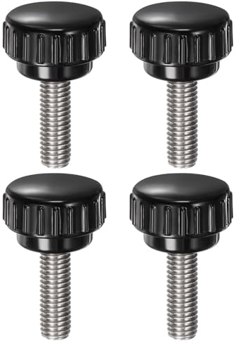 QUARKZMAN 4 Stück Rändelschraube mit Gewinde M8 x 25mm x 25mm Edelstahl 304 | Rundkopfschraube, Rundgriffbolzen Klemmknöpfe 25mm Handknöpfe Daumenschrauben Spannschraube, Für Industrie Maschine