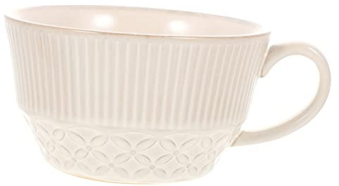CONGARTENO Keramik Frühstückstasse Vintage Japanischer Stil Glatte Ränder Vielseitige Müslitasse Mit Henkel Für Milch Wasser Tee Wein Zuhause Büro