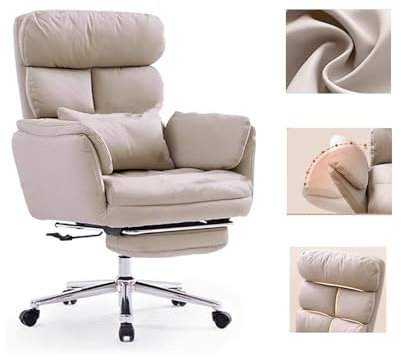 Loungesessel Wohnzimmer Drehbar 360° Sessel mit Hocker Teenager mit Verstellbarer Armlehne und Rückenlehne, Computerstuhl Drehsessel Relax Sessel für Büro