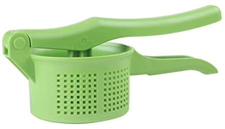 OFFSCH Manual Potato Presser Handheld Masher Hollow Out Design Compact Kitchen Gadget for Potatoes Green for Home Cooking and Juicing