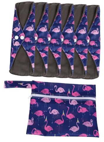 MOLUCKFU Satz Waschbare Slipeinlagen Damen Wiederverwendbare Stoffbinden Mit Tasche Pulnassbeutel Inklusive Für Reisen Sport Und Alltag Und Hygienisch