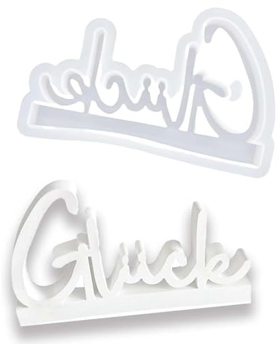 TREABEAR Silikonformen Buchstaben und Glück - Gießformen für Kerzen und Gips - Vielseitige Gipsformen Zum Gießen