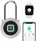 eLinkSmart - Long cadenas - Anse longue - 45 mm - Avec empreinte digitale - Application téléphone - Résistant aux intempéries - Serrure à combinaison sans clé - Pour armoire, casier, extérieur, tente,
