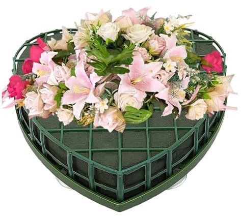 Schiuma Per Fiori A Forma Di Cuore, Blocco Di Schiuma Floreale | Spugna Verde Per Composizioni Floreali, Forniture Di De