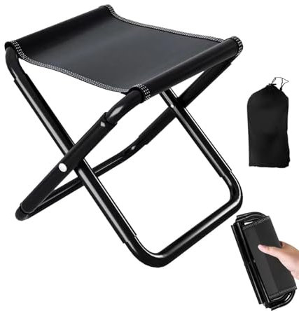 Campinghocker 30CM Tragbarer Klapphocker, Mini Camping Hocker Hocker Klappbar, Outdoor Angelhocker für Reisen Wandern Garten Angeln Grillen Strand mit Aufbewahrungsbeutel