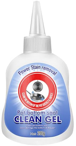 Agente detergente per fondo vaso, 200 g Magic Gel Cleaner per fondo pentola, detergente per pentole in acciaio inox, disincrostante per macchie bruciate, rimozione dello sporco nero sicuro, rimozione
