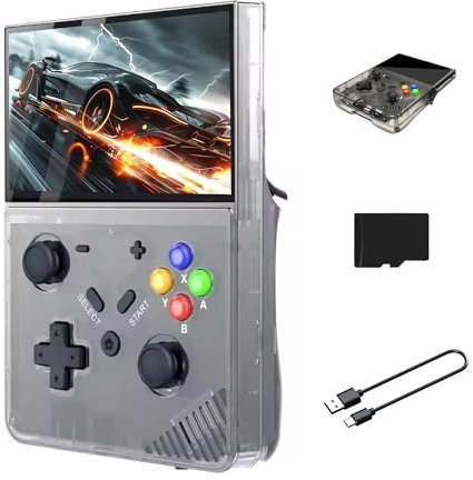 M18 Retro Consola de Juegos de Mano con 4000mAh batería Recargable Grande, 4.3 Pulgadas portátil Consola de Juegos R43 Pro con 20000/30000+ Juegos, Arcade Video Game Player (64g,Gris)