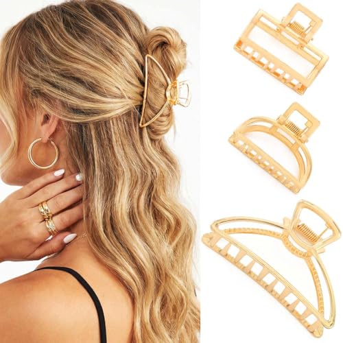 Reaky Metall-Haarklammern, goldene Haarklammern, Mini-Haarspange, Haarschmuck für Damen (Gold)