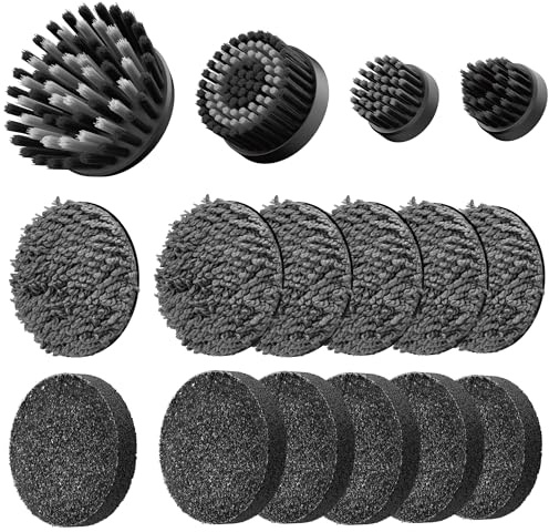 HOTO 16-teiliges Ersatzbürstenkopf Set(Ohne Reinigungsbürste) für Wand™ | Nur passend für den HOTO Wand™ Elektrische Reinigungsbürste, Spin-Scrubber-Zubehör für Fugen, Ecken, Spalten, Fliesen