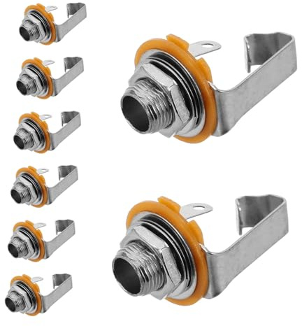 8 Stück 6, 35-mm Stereo Einbaubuchsen für Mikrofon und Audio | Edelstahl, Silber, Einfache Montage, Klare Signalführung, Vielseitige Anschlüsse