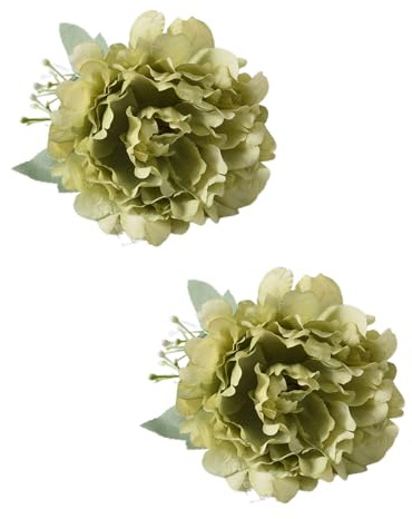 YIGZYCN Lot de 2 pinces à rideaux en forme de pivoine artificielle pour rideaux de fenêtre