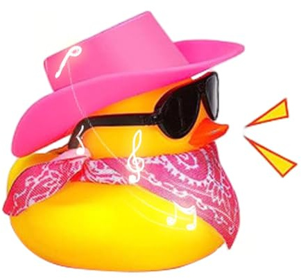 Cowboyente Gummiente mit Cowboyhut - Schwimmende Ente Badespielzeug, Auto-Ente, coole Gummienten | Badespielzeug-Schwimmer, Geschenktütenfüller,