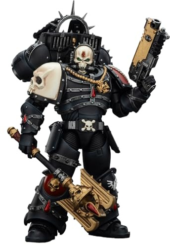JOYTOY Blood Angels Lemartes Warhammer 40K 1/18 Figuras de acción Blood Angels Lemartes con paquete de salto Blood Crozius y Absolver Bolt Pistol Modelo coleccionable 4.8 pulgadas Regalos